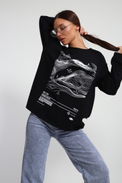 Лонгслив унисекс с принтом Карта ЛГ-01