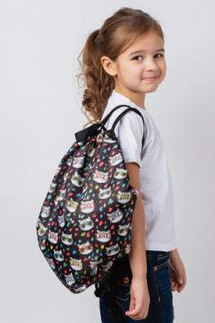 Мешок для обуви Коты черный фон