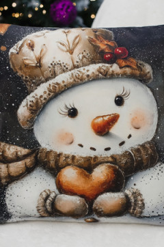 Наволочка декоративная новогодняя 2 шт 3D эффект велюр