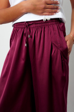 Брюки на резинке атласные 398BRD