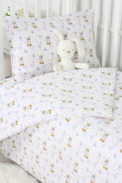 КПБ с простыней на резинке поплин арт. КПБП-ПР/гуси