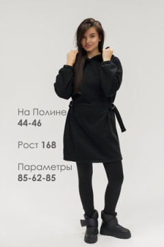 Туника теплая с капюшоном и хлястикамии