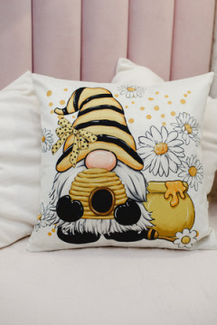 Наволочка декоративная декоративная 2шт рогожка Гном и Цветок