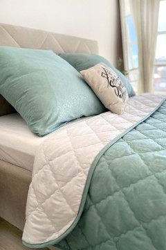 КПБ с одеялом New Style КМ-004 мята-белый