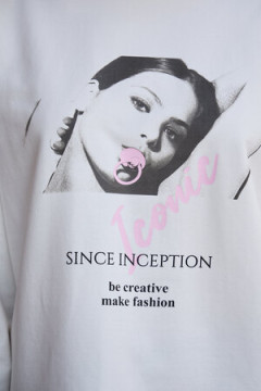 Лонгслив оверсайз с принтом