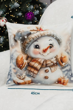 Наволочка декоративная новогодняя 2 шт 3D эффект велюр