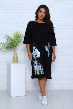 Удлиненная футболка хлопок с принтом Арт. 1092