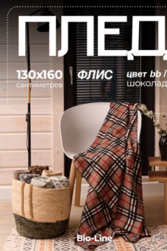 Плед Флисовый 130x160 см с принтом PF130, двусторонний: Для дома, дивана, пикника, машины, путешествий - Bio-Line