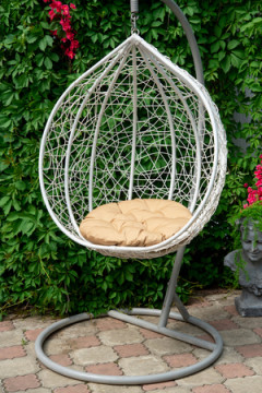 Подушка декоративная круглая на кресло 60 см, Грета(20%хл, 80%п/э), файбер, пакет с пл ручкой, ВО