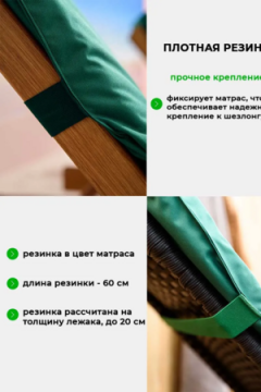 Матрас для шезлонга, лежака 60х190 сегментный SZO, Oxford 600D, поролон, пенополиуретан, непромокаемый Bio-Line