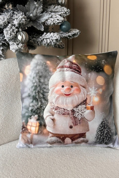 Наволочка декоративная 2 шт 3D эффект Снеговик и Гном