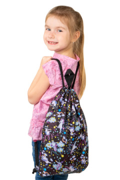 Мешок для обуви Единороги гимнасты черный