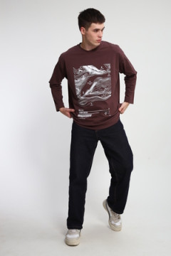 Лонгслив унисекс с принтом Карта ЛГ-01