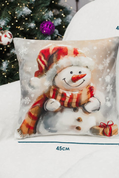 Наволочка декоративная новогодняя 2 шт 3D эффект велюр