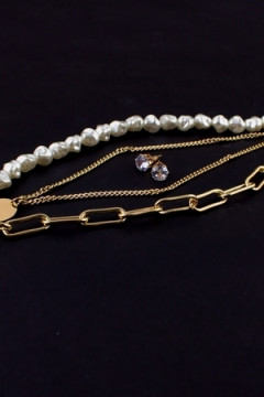 Колье с жемчугом и подвеской + Подарок, в подарочном мешочке