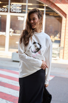 Лонгслив оверсайз с принтом