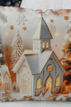 Наволочка декоративная новогодняя 2 шт рогожка