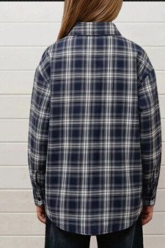 Детская рубашка подростковая синяя