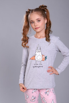 Пижама с брюками ПД-15-048 Зайцы-морковки