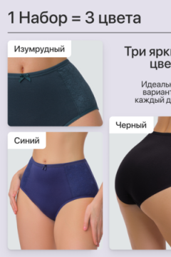 Трусы 3903 хлопковые высокие 3 шт