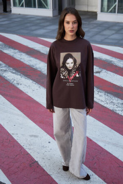 Лонгслив оверсайз с принтом