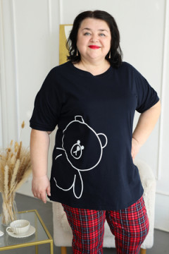 Пижама с брюками больших размеров Мишка