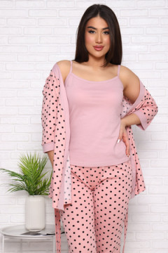 Комплект пеньюар+топ+брюки "Нежность"