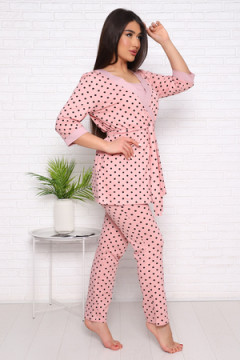 Комплект пеньюар+топ+брюки "Нежность"