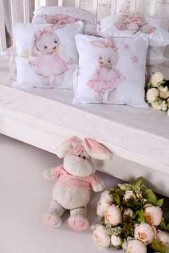 Бортик в кроватку из 12 подушечек на молнии с принтом арт. БРК-12П