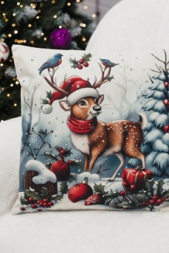 Наволочка декоративная новогодняя 2 шт рогожка