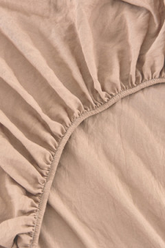 Простыня на резинке, с высотой борта 25 см "boiled cotton" - Вареный (стираный) хлопок»