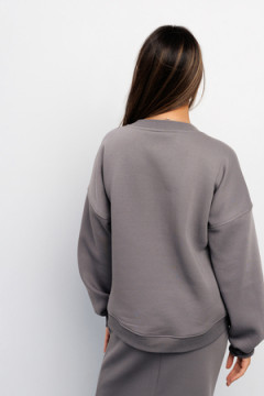 Свитшот худи оверсайз кофта с начесом 387LGR