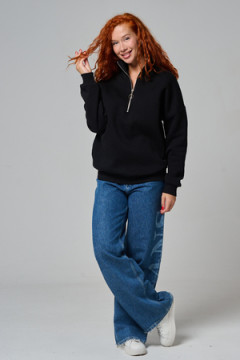 Женский свитшот на молнии оверсайз начес 14427