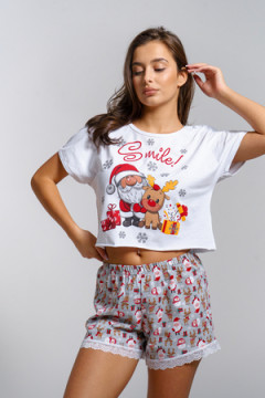 Пижама с шортами Футболка+шорты Дед Мороз