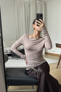 Лонгслив облегающий полупрозрачный с длинным рукавом