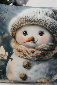 Наволочка декоративная новогодняя 2 шт 3D эффект велюр