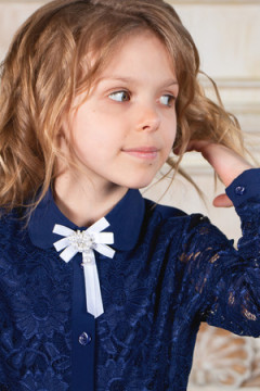 Блузка SP008. 1 гипюровая с брошью