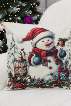 Наволочка декоративная новогодняя 2 шт рогожка