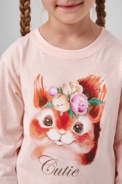 Пижама с брюками Кулирка с рибаной длинный рукав