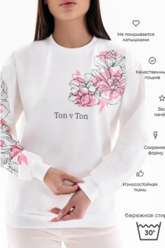 Толстовка Аниме-цветочный-принт-белый