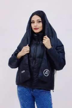 Куртка весна осень +дутый шарф-косынка 8193