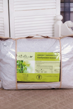 Подушка "Бамбук" поплин на молнии лебпух+бамбук, стег, лента, сумка(Н)