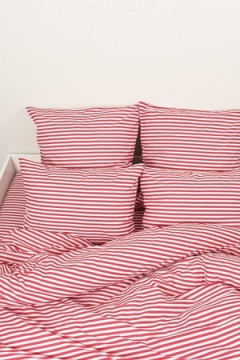 КПБ Urban Family Малиновый полоса перкаль