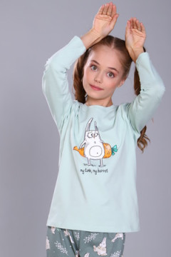 Пижама с брюками ПД-15-048 Зайцы-морковки