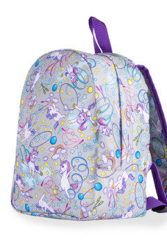 Рюкзак Малыш Единороги гимнасты серый