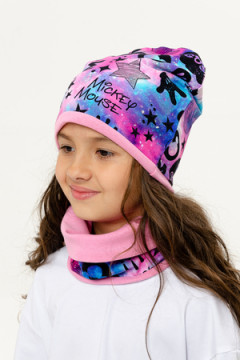 Комплект шапка и шарф Микки Розовый