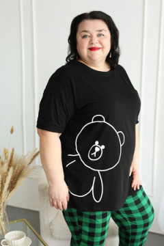 Пижама с брюками больших размеров Мишка