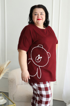 Пижама с брюками больших размеров Мишка