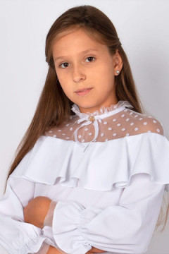 Блузка школьная нарядная белая 0202