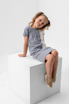 Костюм с юбкой Элис Серый/молочный